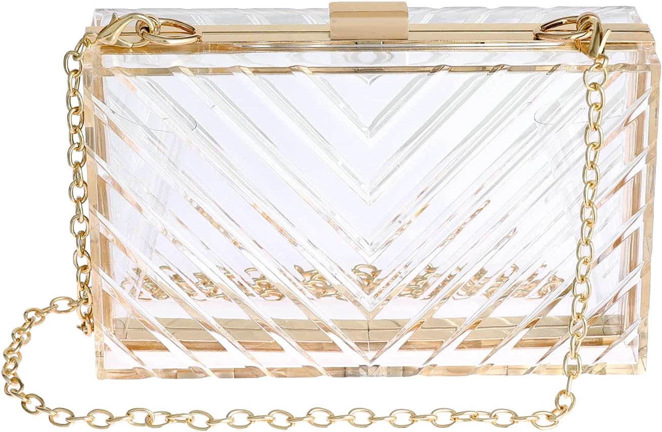 Clear Purses For Women Acrylic Clear Clutch Bag Stadium Approved