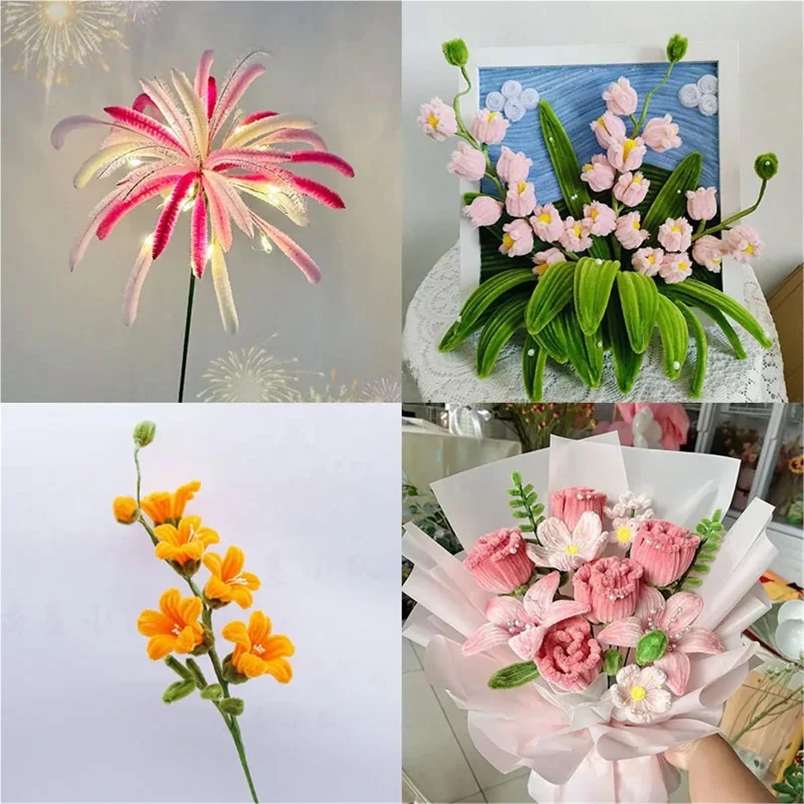 Blumendraht 2 mm grüne Blumenstiele for künstliche Blumenstangen for Selbermachen von Hochzeiten und Gestecken für Heimwerker(50pcs)
