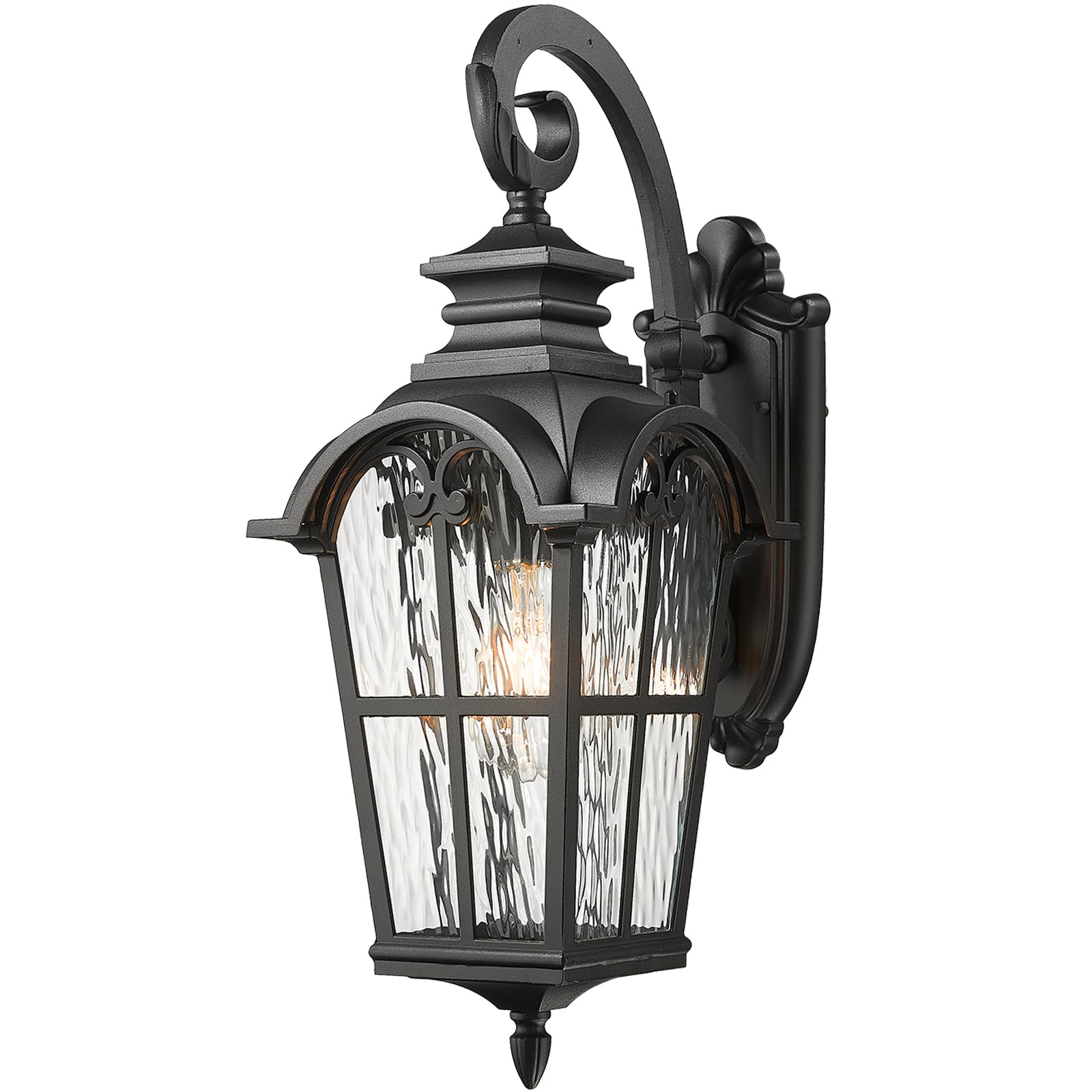 Photo 1 of ***STOCK PHOTO FOR REFERENCE ONLY*** 
NAXTTII Outdoor Wall Sconce Lights Black Anti-Rust Wall Mount Light with Water Ripple Glass Aluminum Exterior Lights for Garager Doorway and Patio E26 Socket and Waterproof