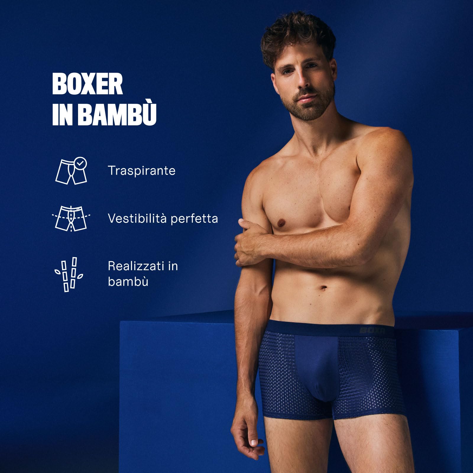 BOXR Underwear Boxer in bambù – Set di 4 – Morbido come seta e traspirante (S-3XL)