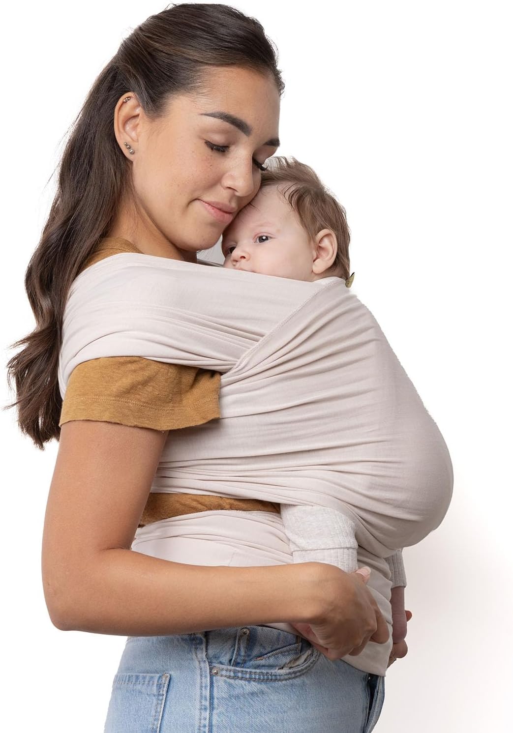 Boba Baby Wrap Carrier – Original Baby Sling Carrier for Newborns (7–35 lbs), Soft, Secure, Hands-Free & Ergonomic, Ideal for Comfortable Bonding, New Parents (Organic Stone)