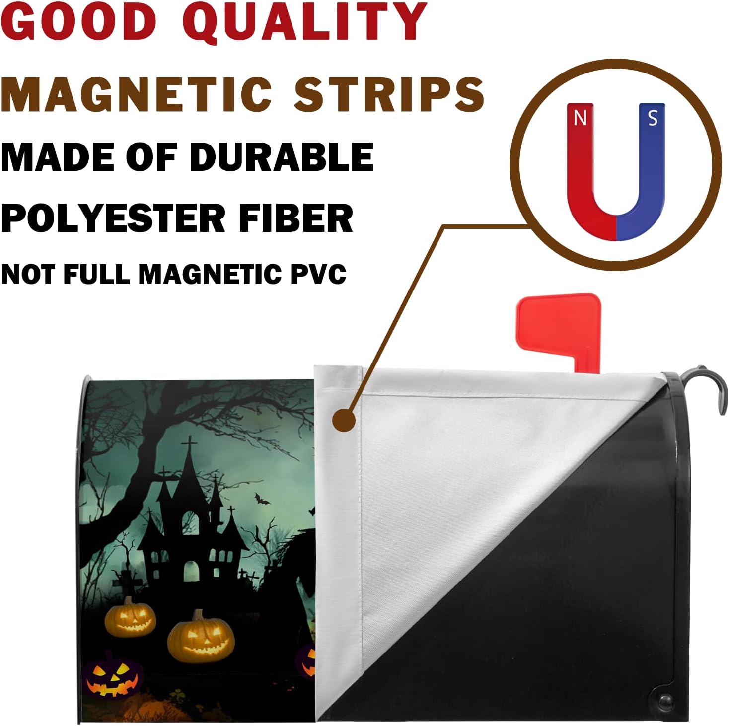 Halloween Witch Mailbox Covers Magnetic Castle Bat Fall Pumpkin Mailbox Cover Standard Size 21 x 18 Inch Trick or Treat Farmhouse Mail Box Wraps for Farmhouse Garden Yard Decor