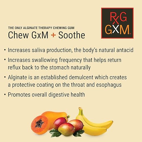 Miniatura 6 de Reflux Gourmet Tropical Soothe GxM - Goma de mascar de bicarbonato de sodio para reflujo ácido, apoyo oral, cognitivo y digestivo, natural con
