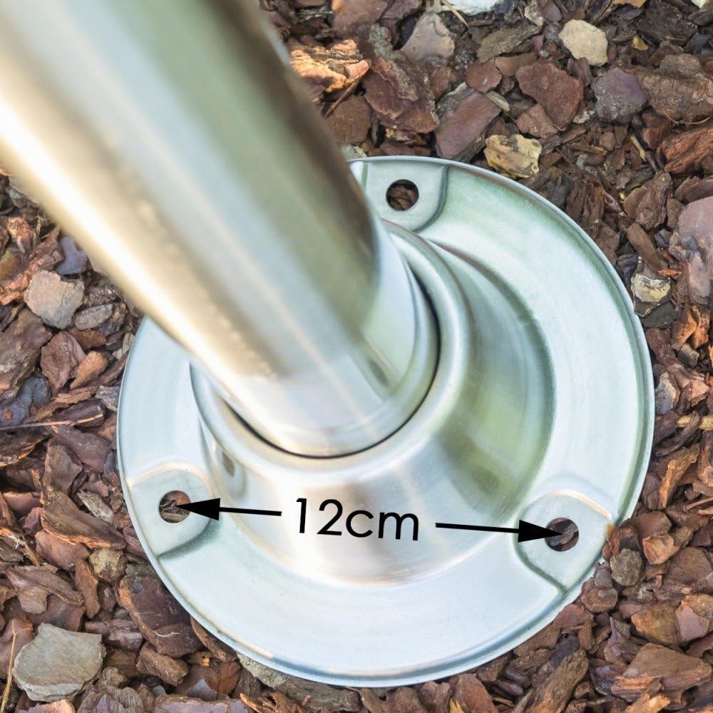 Lampe d'extérieur Elima, candélabre en acier inoxydable au design moderne, avec abat-jour en verre, lampe d'allée à 3 branches 200 cm, lampe de jardin avec douille E27, IP44, ampoule(s) non incluse(s)