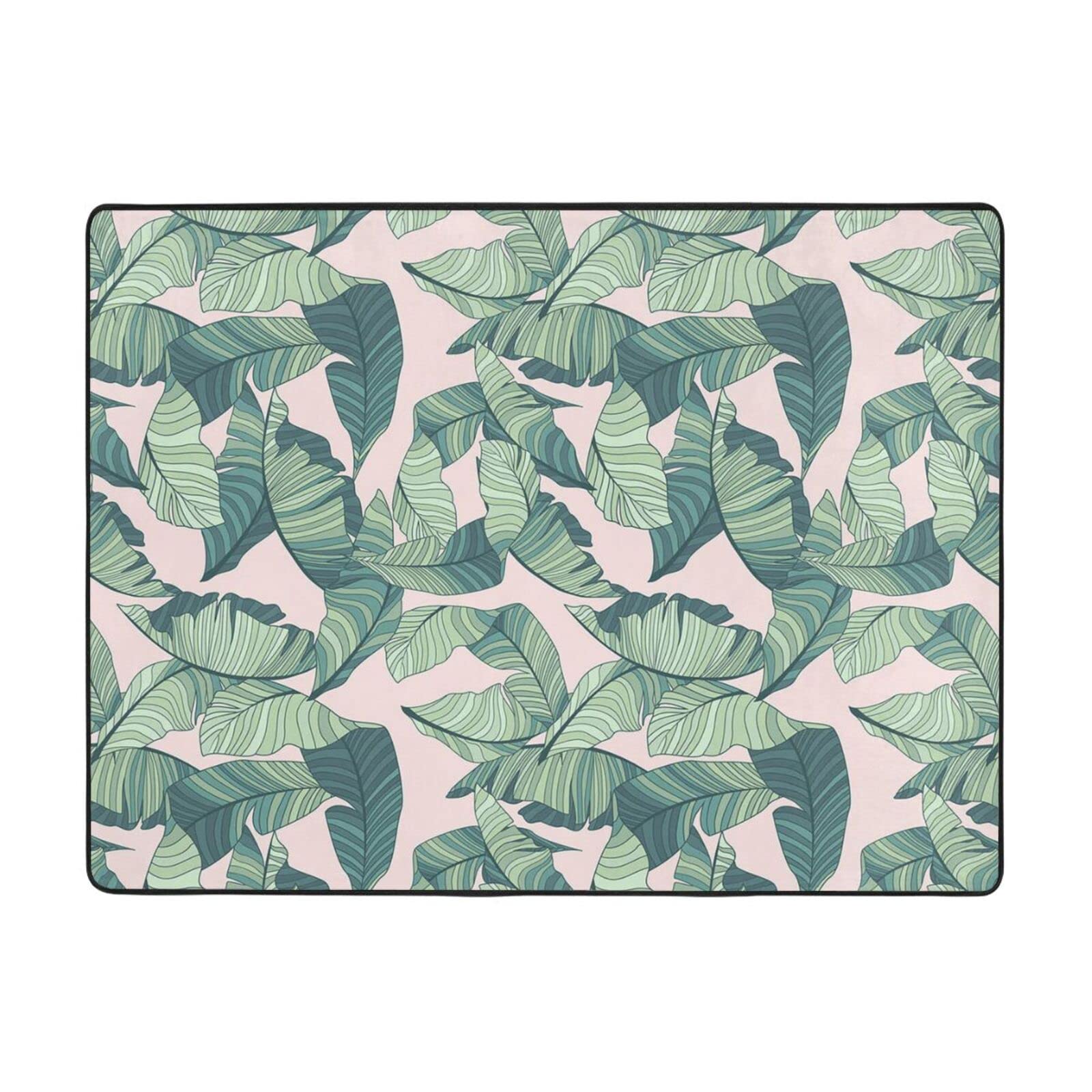 Tapis antidérapant en flanelle douce 160x122 cm pour un salon sécurisé