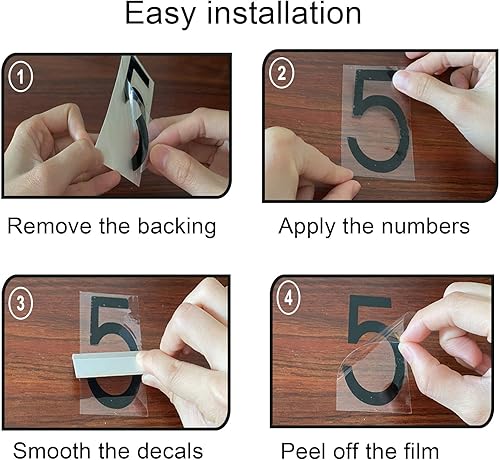 Miniatura 6 de Números de buzón para exterior, 3 pulgadas, 3 juegos de calcomanías numéricas, precortadas para una alineación sin esfuerzo, fuerte vinilo