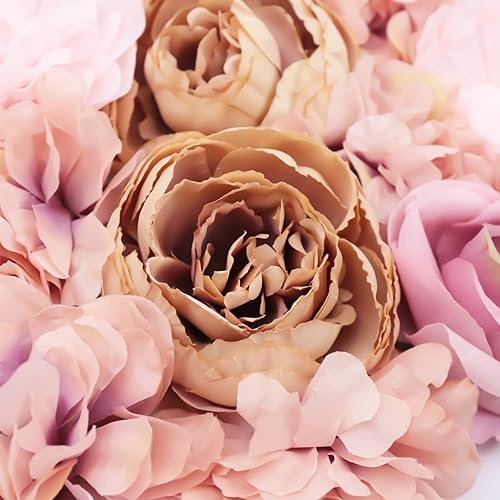 Miniatura 3 de DNYSYSJ Paquete de 6 paneles de pared de flores artificiales, decoración de pared de flores de 24 x 16 pulgadas, telón de fondo floral para