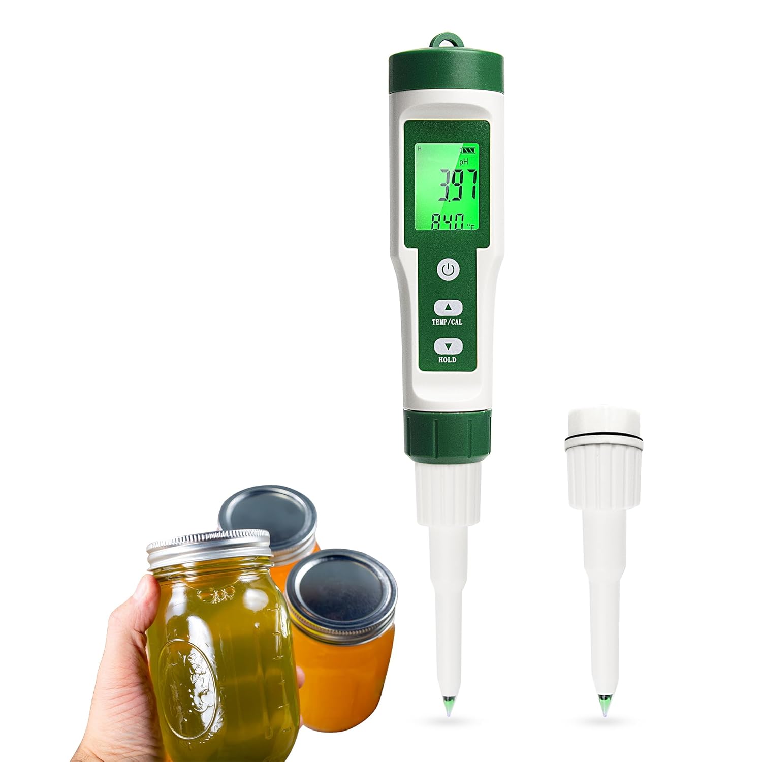 Digital pH Meter for Food, Food pH Tester with 2 pH Probe for Fermented Foods Dough Digital pH Meter for Food, Food pH Tester with 2 pH Probe for Fermented Foods Dough