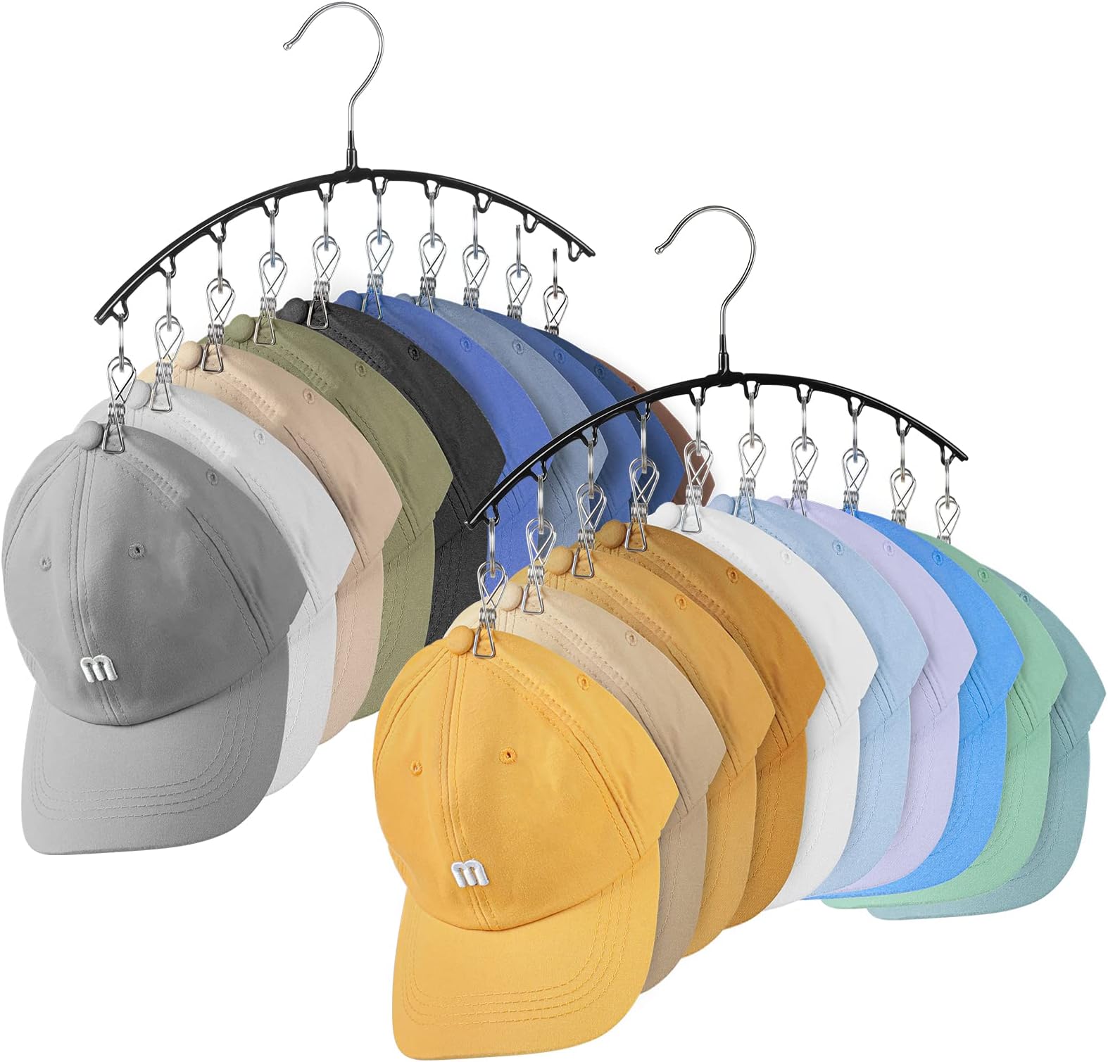 Portacappelli da parete con ganci - Supporto organizer per 5 cappellini in acrilico con viti per cappellini da baseball, armadietti, nero | Leroy Merlin