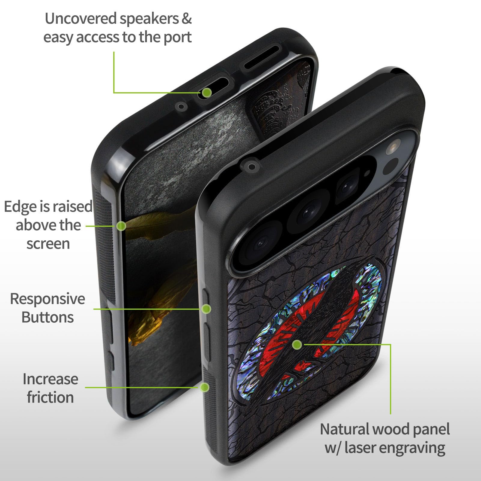 Amazon.com: Carveit Magnetic Wooden Case for Google Pixel 9