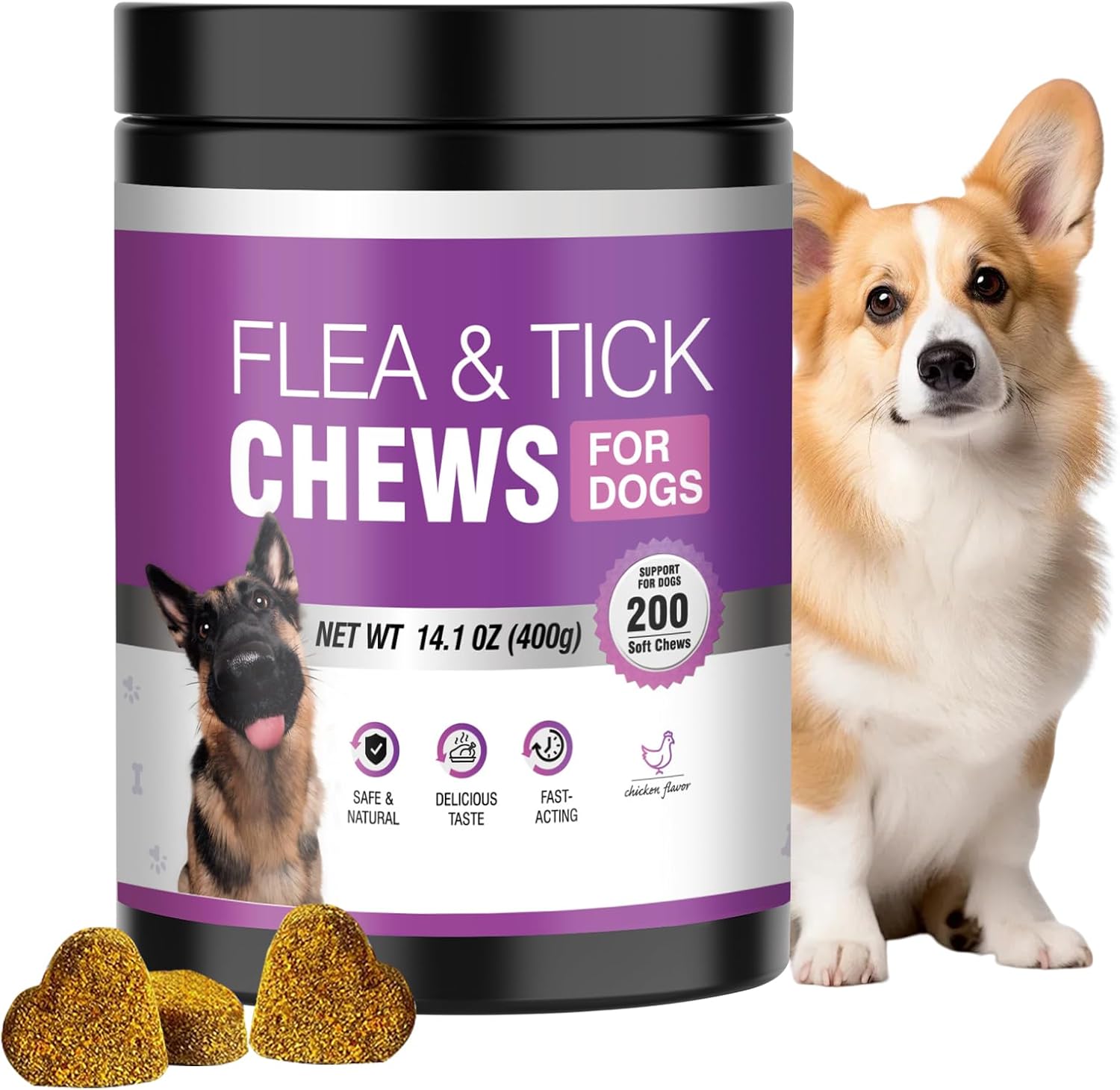 Dog Chewable – 200 Soft Chews for Dogs of All Breeds and Ages Long-Term Pest