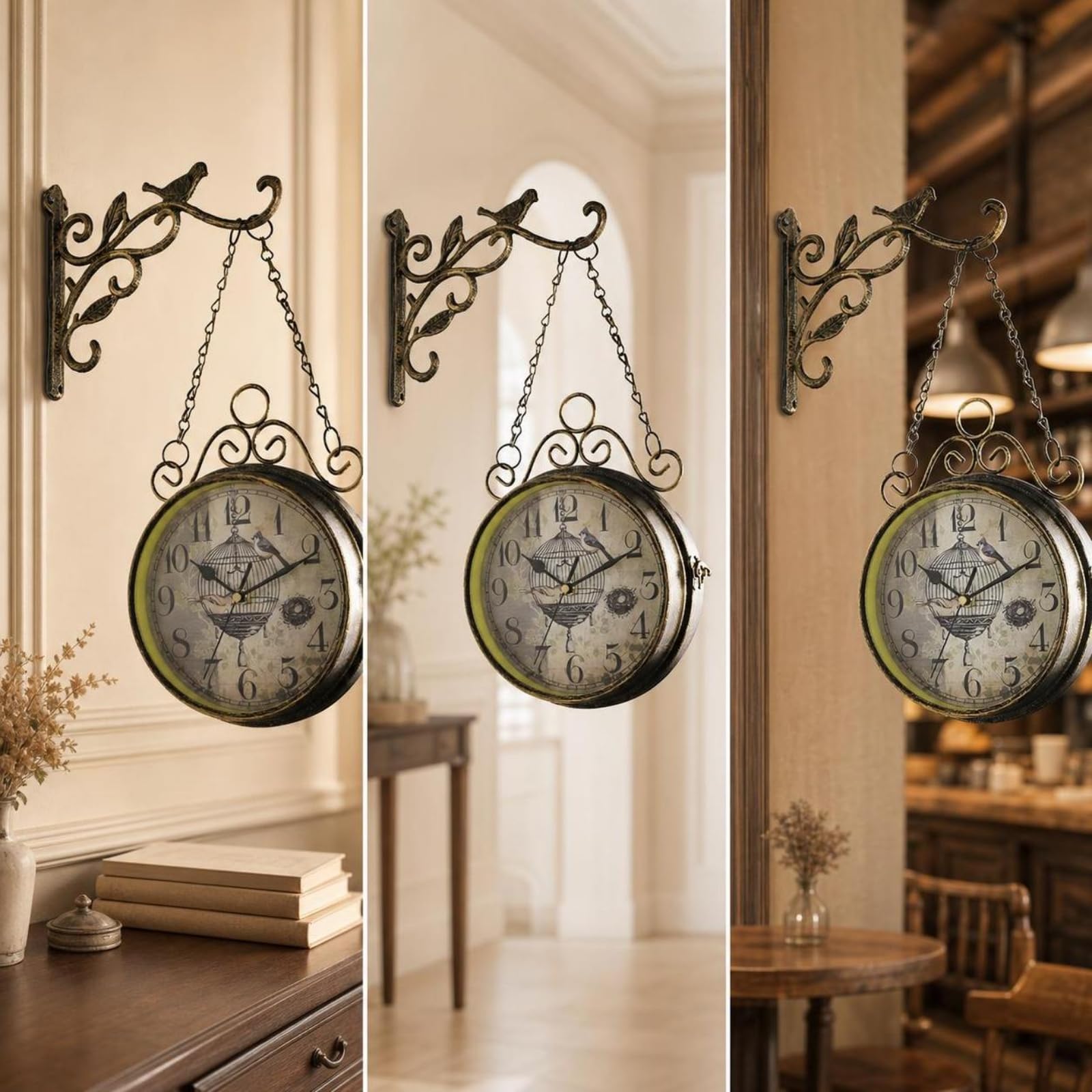 rockible Orologio Bifacciale in Ferro Lavorato
