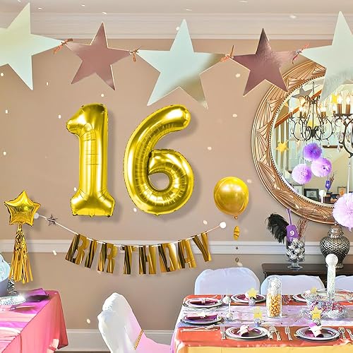 Miniatura 2 de Globos gigantes de 13 globos de 40 pulgadas, globos de cumpleaños de 13 años, decoraciones doradas de cumpleaños de 13 para niñas, niños y