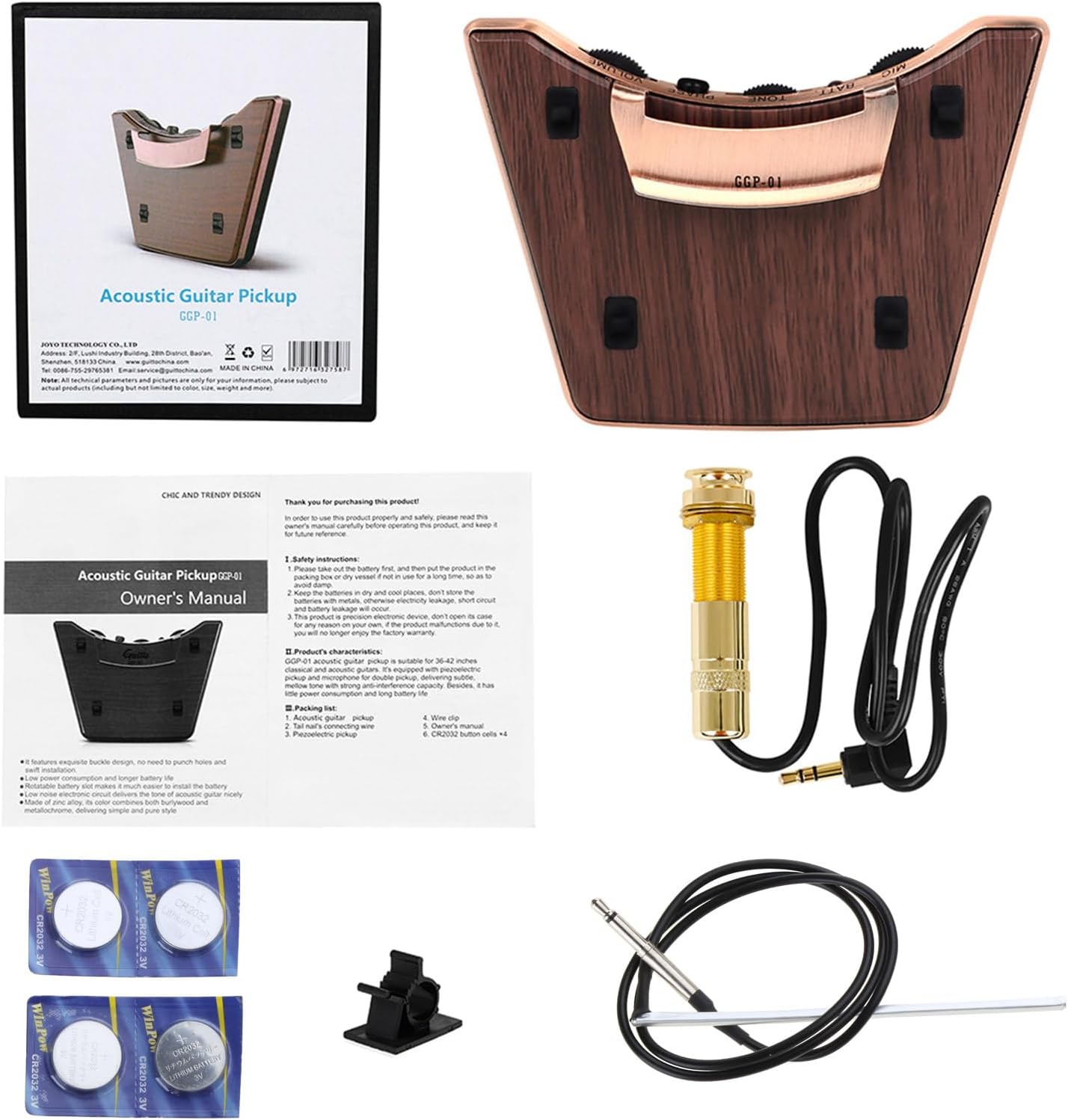 Guitar Pickup Guitar Soundhole Double Pickup for Acoustic Guitar GGP-01 Acoustic Guitar Pickups Soundhole Pickup