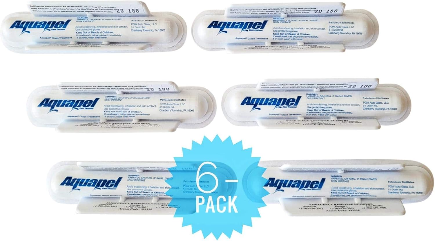 (6PACK) AQUAPEL Windshield Water Repellent/Treatment Applicators