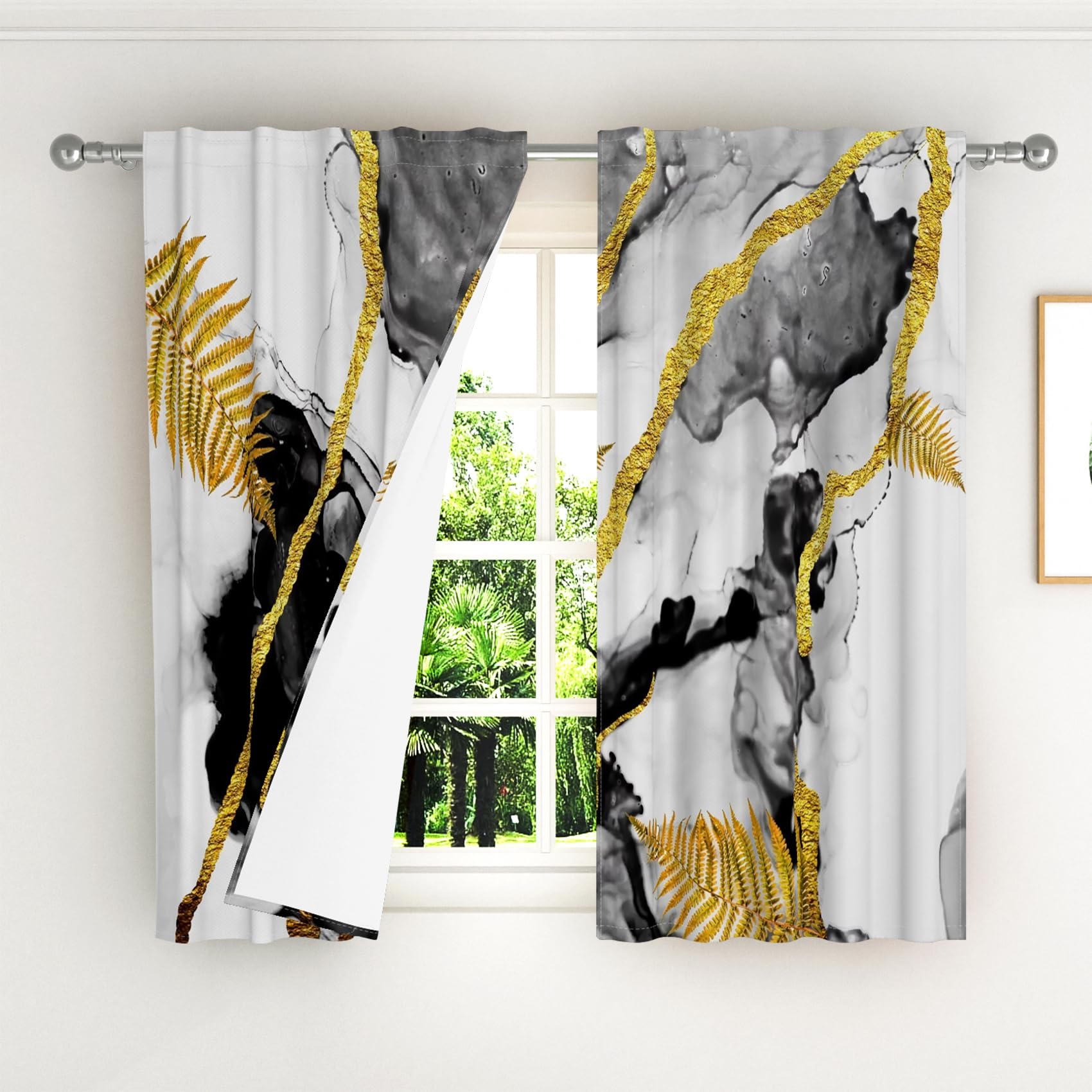 Kzzfqxb Black and White Marble Curtains - Image 3