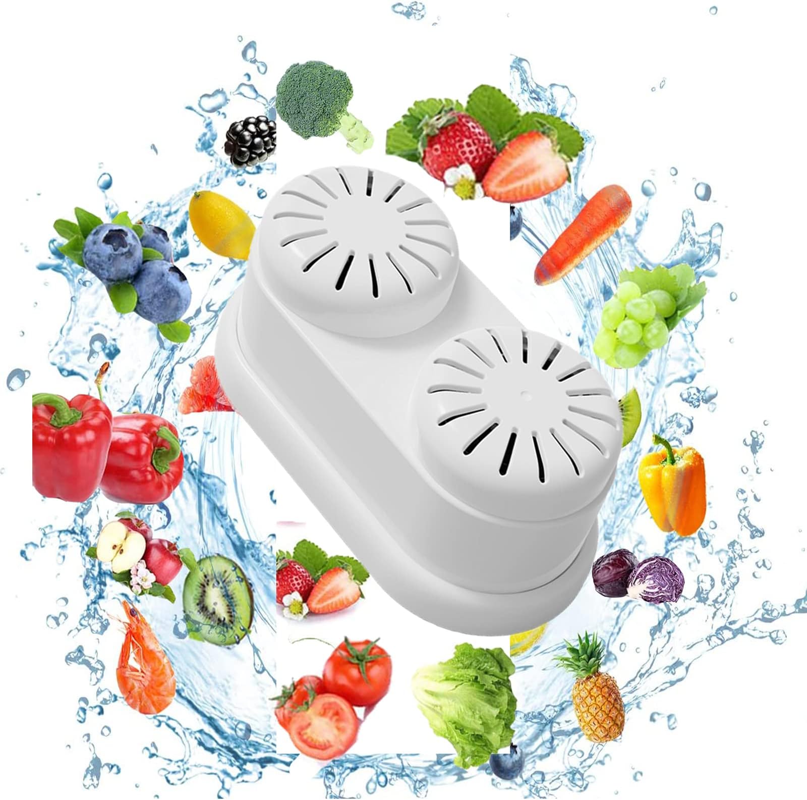 SDLK MiLan Fruit and Vegetable Washing Machine，Portable Cleaner Device,Ultrasonic Vegetable Cleaner,IPX7 Waterproof Portable, Cleaning Technology with Water for Fruits and Meat Tableware（White）
