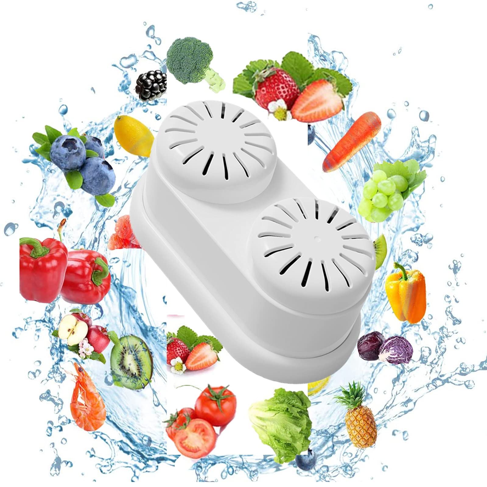 SDLK MiLan Fruit and Vegetable Washing Machine，Portable Cleaner Device,Ultrasonic Vegetable Cleaner,IPX7 Waterproof Portable, Cleaning Technology with Water for Fruits and Meat Tableware（White）