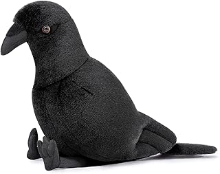 FRANKIEZHOU Realistic Crow Stuffed Animal-Black 11.8",Lifelike Crows Plush Toy,Raven Stuffed Animal,Bird Toys for Kids,Toy for Boy,Girl Boy Toys,Crow Gifts for Kids,Home Decor
