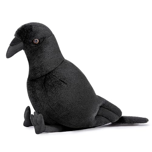 FRANKIEZHOU Realistic Crow Stuffed Animal-Black 11.8",Lifelike Crows Plush Toy,Raven Stuffed Animal,Bird Toys for Kids,Toy for Boy,Girl Boy Toys,Crow Gifts for Kids,Home Decor