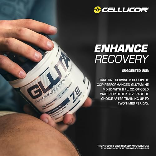 Miniatura 4 de Cellucor Glutamina en polvo suplemento de recuperación después del entrenamiento serie Cor-Performance sin sabor 72 porciones 1269 onzas