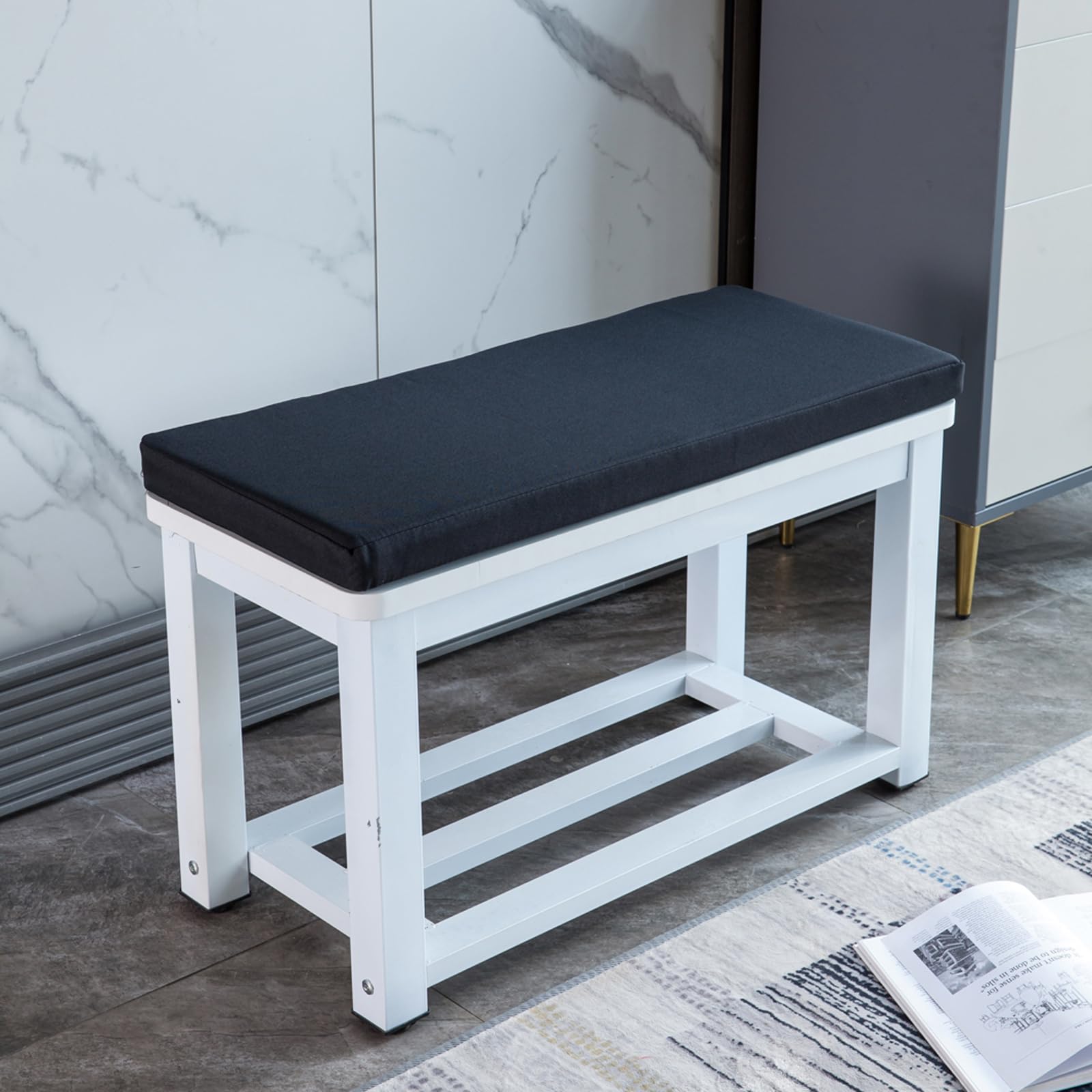 Rechthoekig bankkussen, op maat gemaakte stoel/algemene afmetingen, wasbaar antislip zitkussen voor schommelbank, hoge veerkracht, binnenstoel, kussen voor binnen, vervangingskussen (78 x 33 x 5 cm