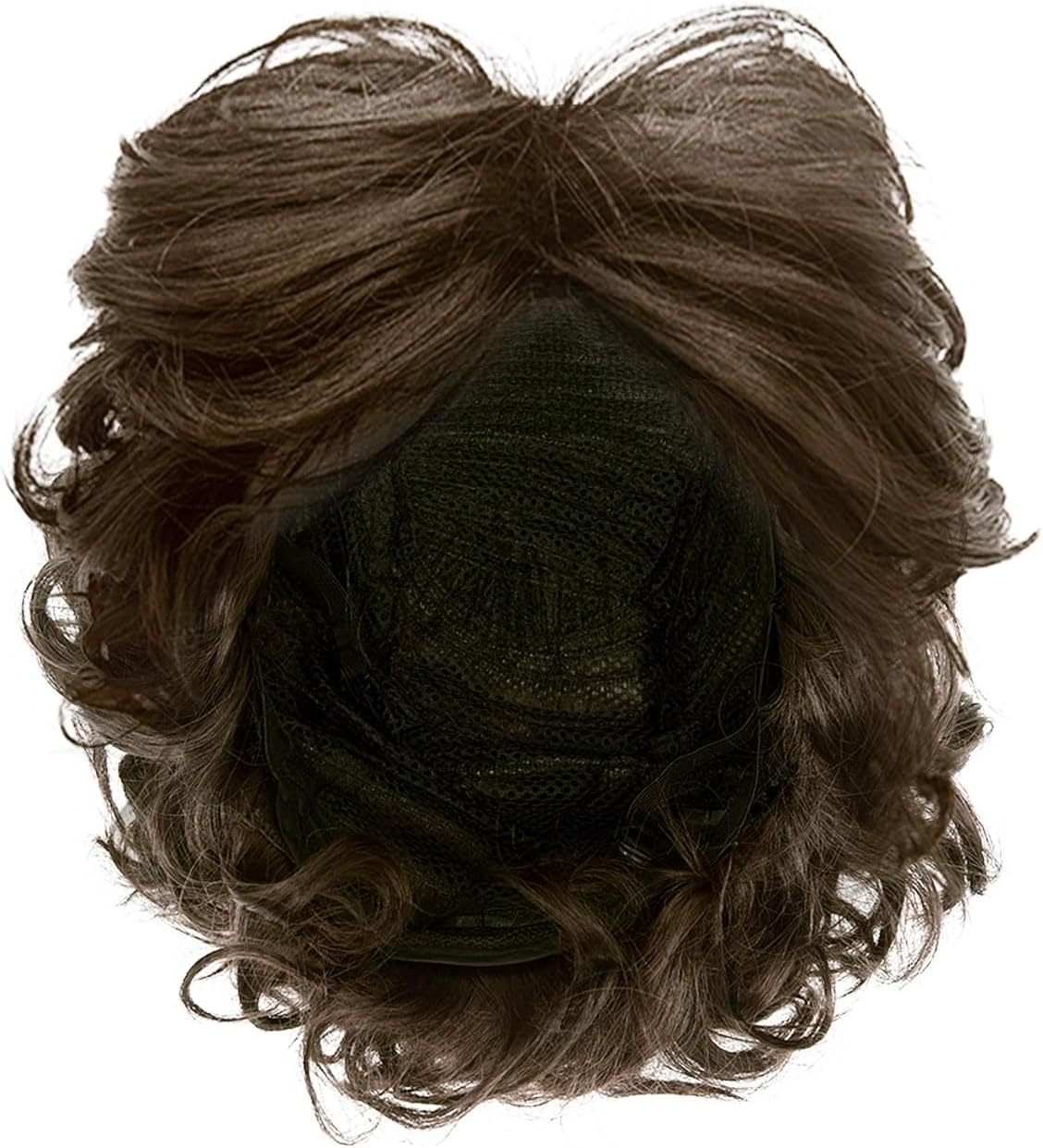 MIVAIUN Mens Wigs Short Curly Fluffy Cosplay Halloween Character Costume Wig Layered Curly Afro Shaggy Wig Blonde 70s 80s Disco Dude Wig Handsome Men's Daily Costume (Brown)