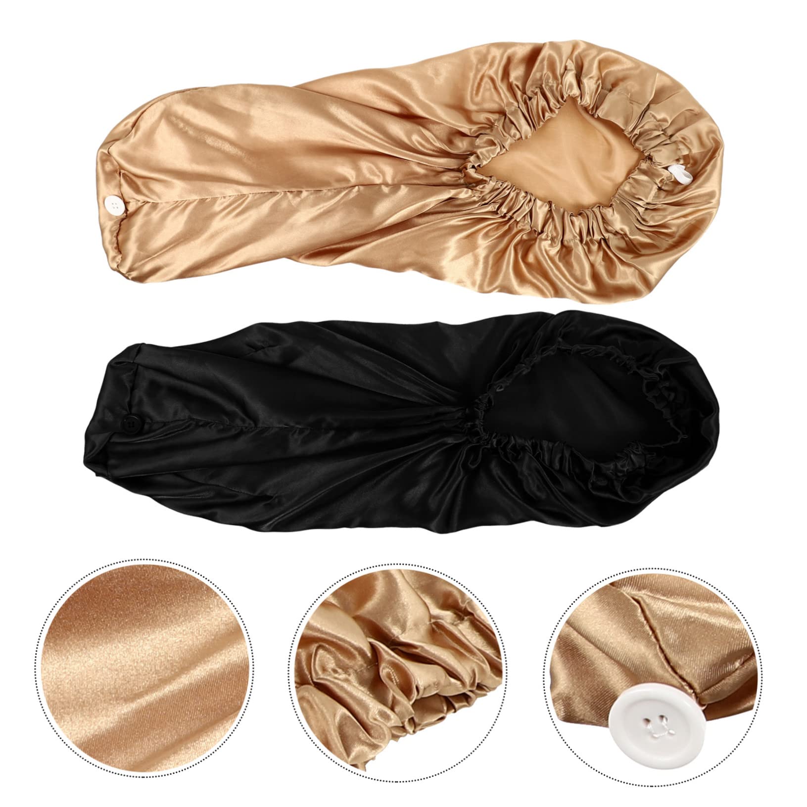 Angoily 6stücke Satin Duschhaube Mit Schnalle Schlafhaube Für Damen Atmungsaktive Haarhaube Für Nacht Und Gesichtspflege Für Lange Haare Und Entspannende Nächte