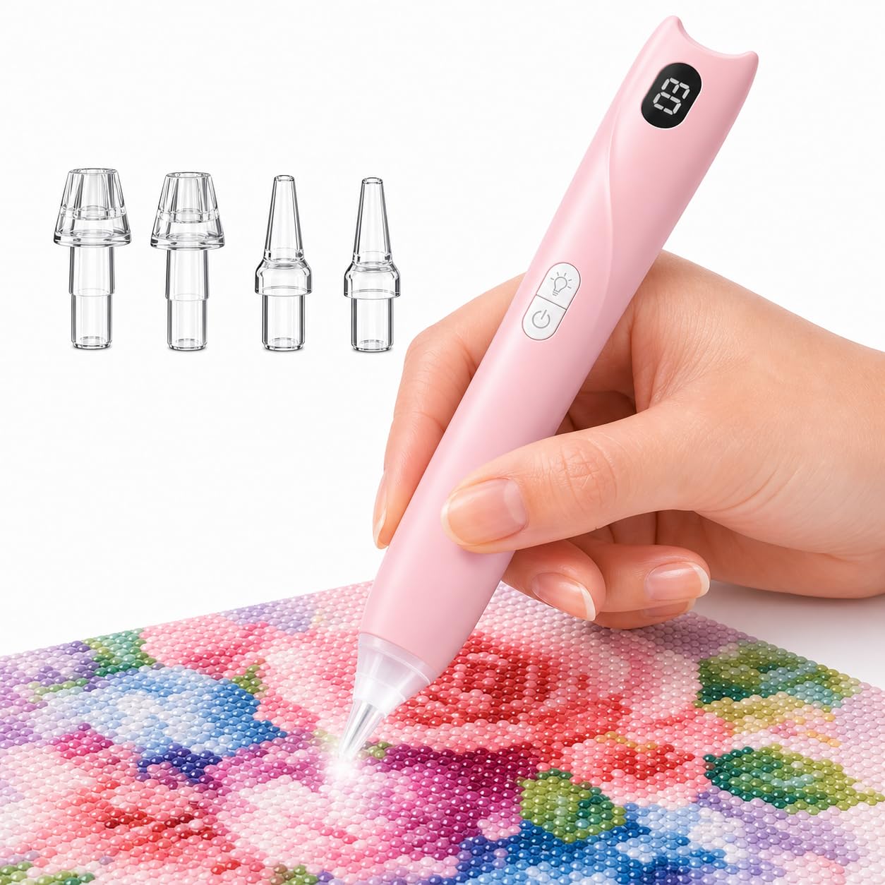 Bolígrafo de pintura de diamante con batería de 600 mAh y luz regulable
