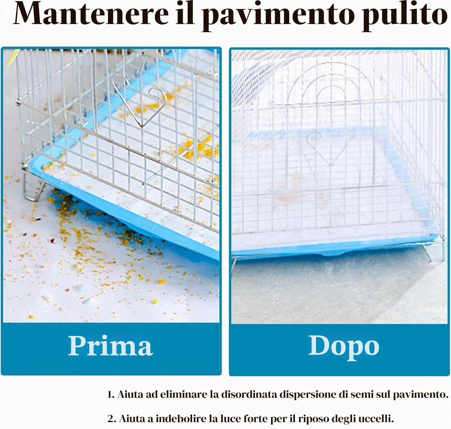 ASOCEA Grande Copertura per Gabbia Uccelli, Universale Rete per Gabbia Pappagalli Nylon Copertura Gonna per Gabbia per Uccelli per Gabbie Rotonde e Quadrate (Bianco, 118 * 31.5in/300 * 80cm)