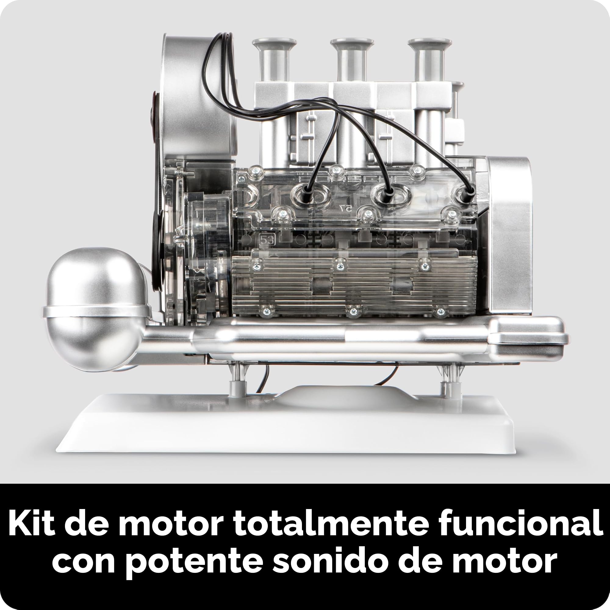 Franzis 67224 - Porsche 911 Boxermotor Facelift, Kit de construcción de Motor Fiel al Original del clásico Motor de 6 Cilindros refrigerado por Aire a Escala 1:4, Incl. módulo de Sonido, Manual de