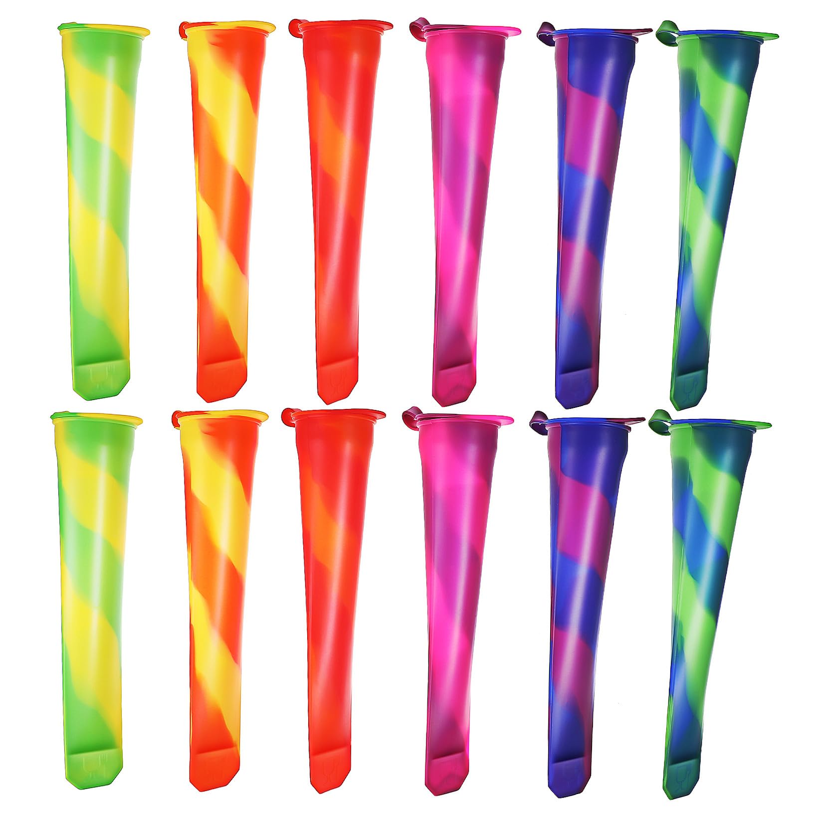 DECHOUS 12pièces Moules à Glace Silicone Moules à Crème Glacée Tubes de Yaourt pour Garçon Fille et Adultes Flexibles et Réutilisables
