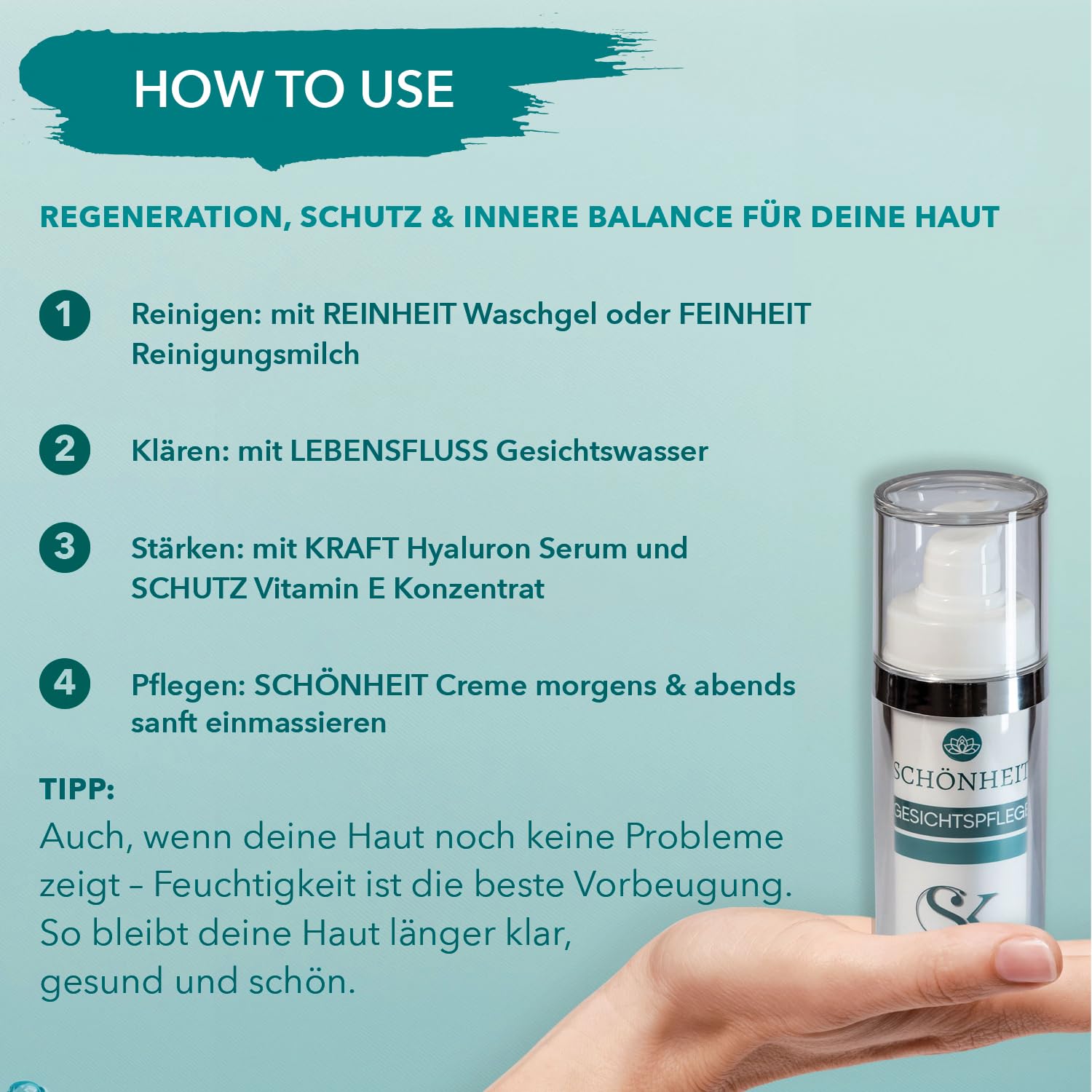 SK Naturkosmetik SCHÖNHEIT Gesichtscreme – sanfte Creme für jugendliche & unreine Haut | mit Jojobaöl, Weizenprotein & MSM (Schwefel) | feuchtigkeitsspendend & antibakteriell | Made in Germany