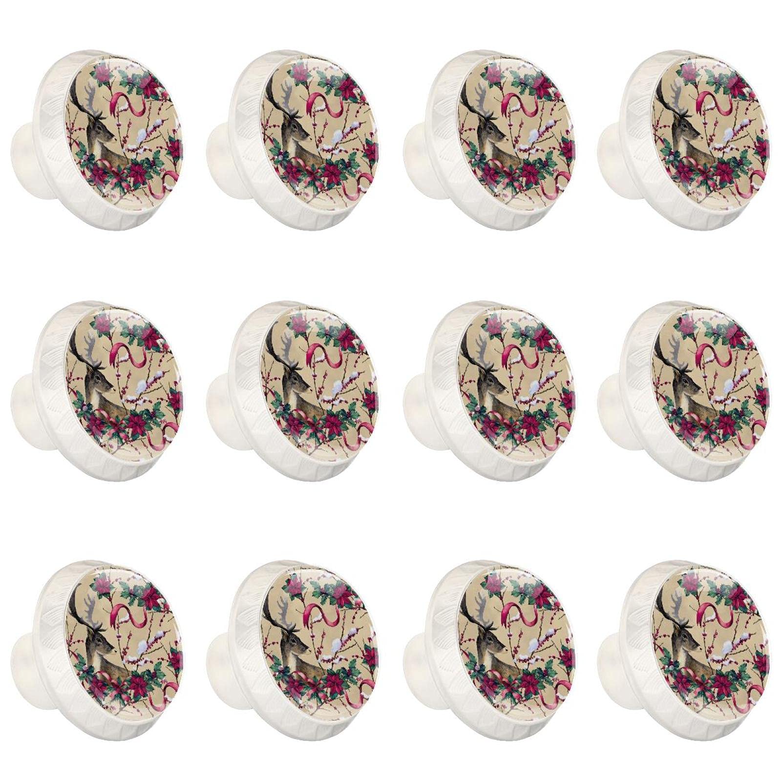 Poignée de meuble cuisine boutons tiroirs placard commode renne floral x12