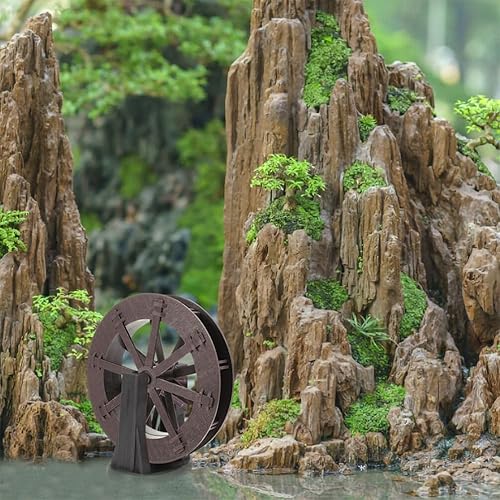 Miniatura 2 de HANABASS 2 unids jardín de hadas molino de viento pescado escondite tanque de peces escondite tanque de peces cueva miniatura cascada simulación