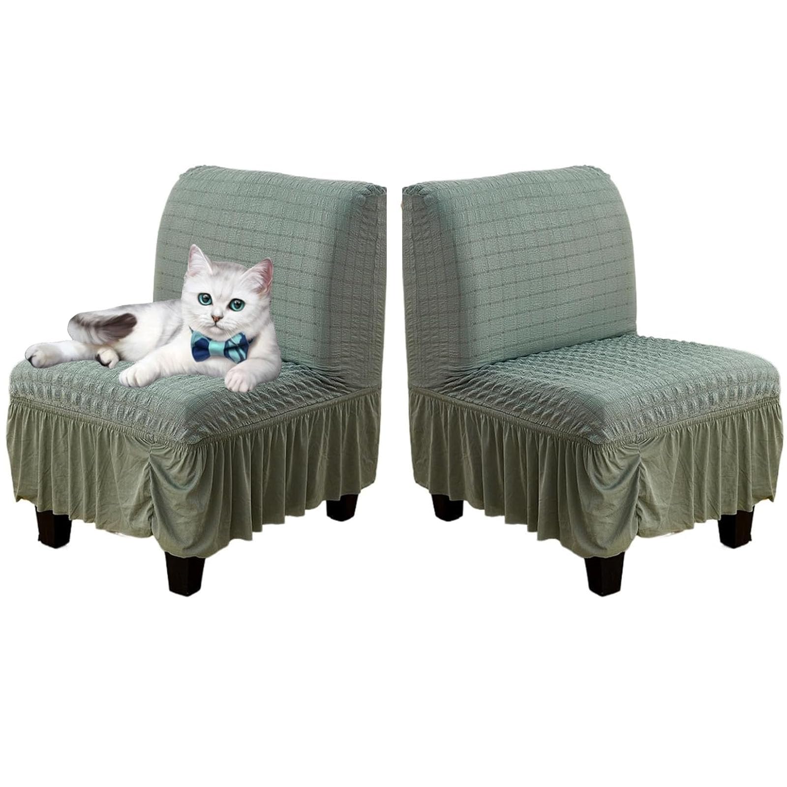 Housses de chaise d'appoint universelles et extensibles en seersucker