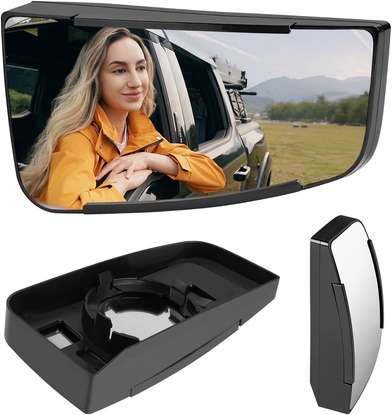 Lower Driver Side Mirror Replacement for Chevy Express 2500 3500 Van/GMC Savana 2500 3500 2003-2017, Chevrolet Express 1500/Savana 1500 Van 2003-2014 - Left Side View Convex Mirror Glass