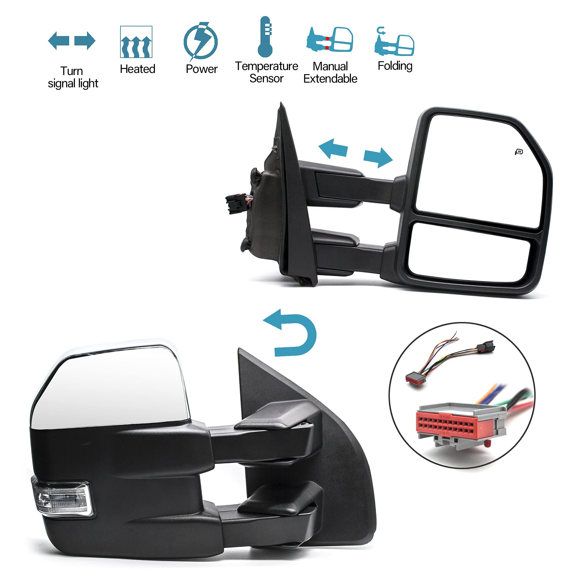 Espejos De Remolque Compatibles Con Ford F150 2015-2020