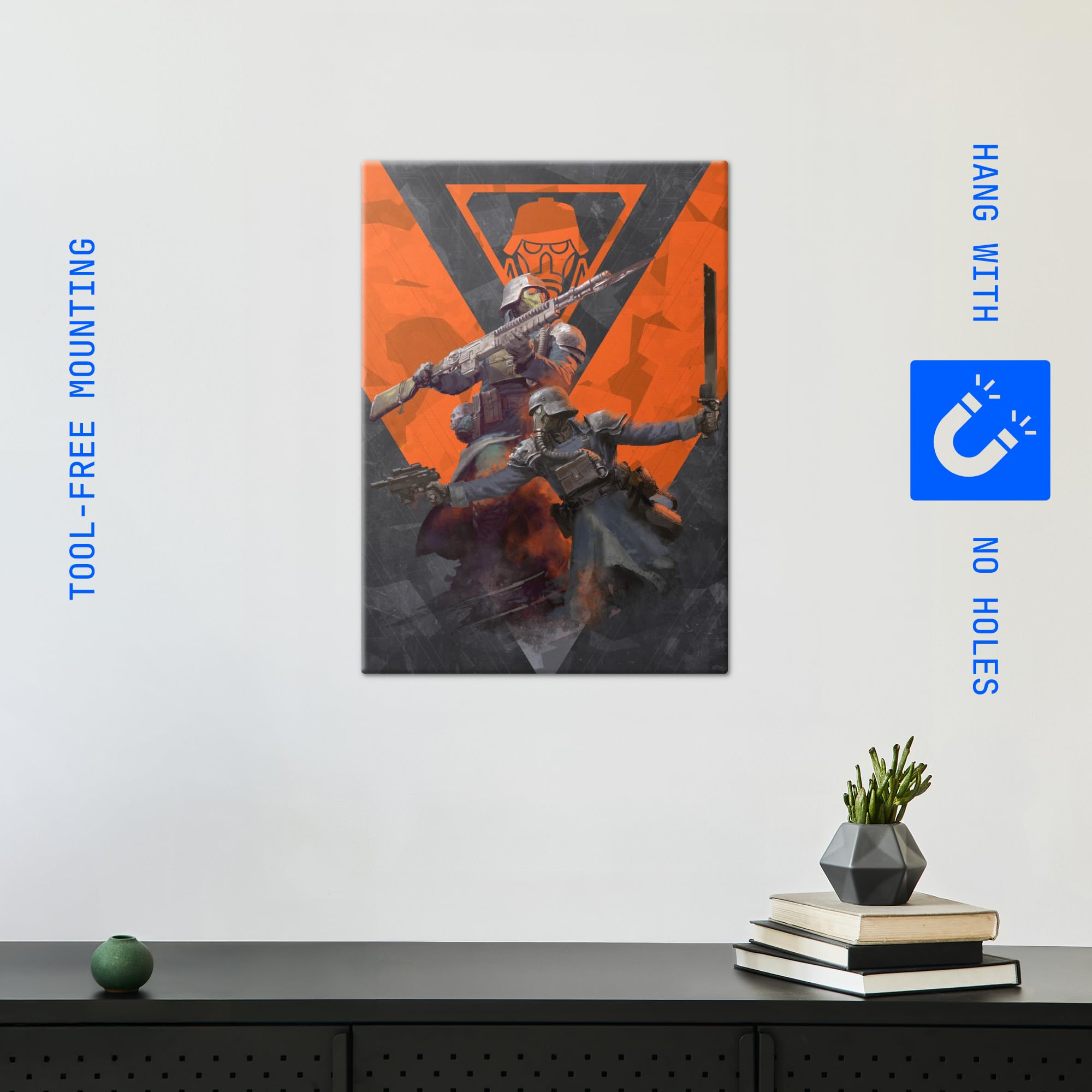 Displate Metallposter Warhammer Death Korps Wanddeko Poster für Schlafzimmer Magnetische Befestigung 32 x 45 cm