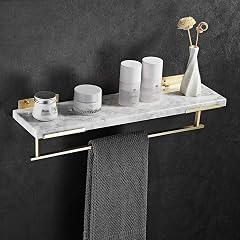 NPQPNAFC Bathroom Shelf Shower Caddy Marble Nordic Light Luxury Gold All-Copper Bathroom Towel Rack Wall-Mounted Bathroom Shampoo Organi