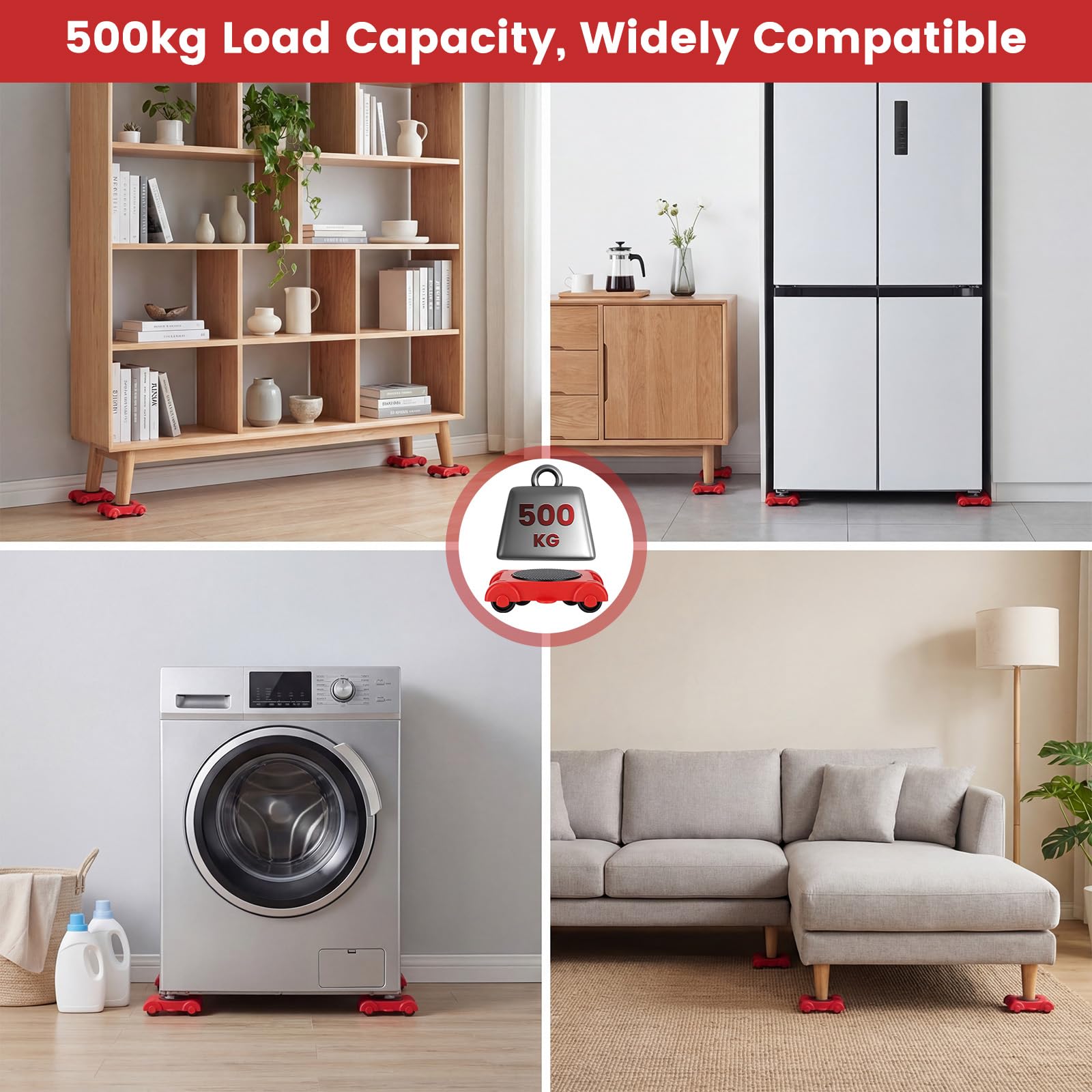 Soulever Meuble Lourd Kit, Leve Meuble avec Lève-Charge et 4 Roues Pivotantes, Kit de Deplace Meuble a Roulette pour Déménagement Meubles Lourds, Armoire, Réfrigérateur, Canapé