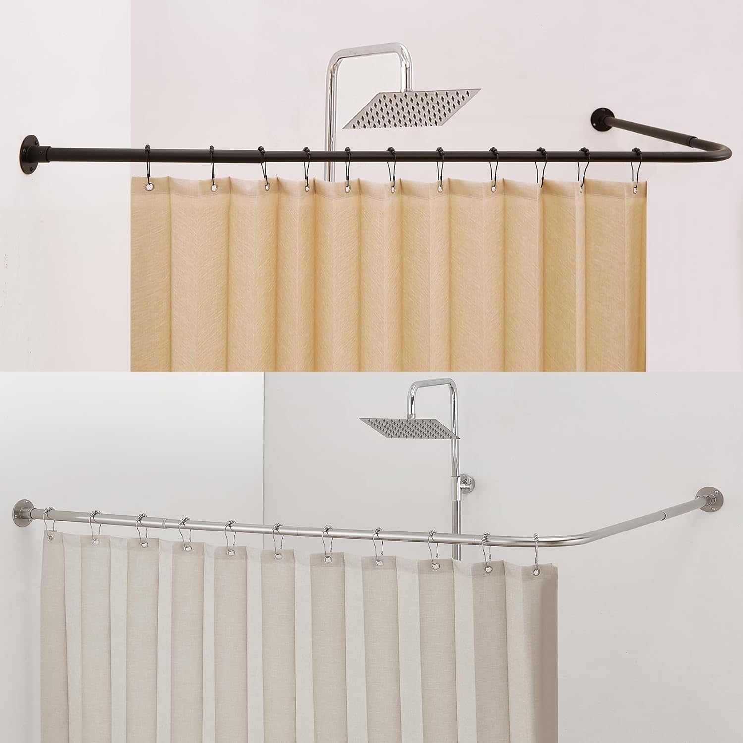 Crkmire L Shaped Shower Curtain Rod 24"53" x 24"53" Matte