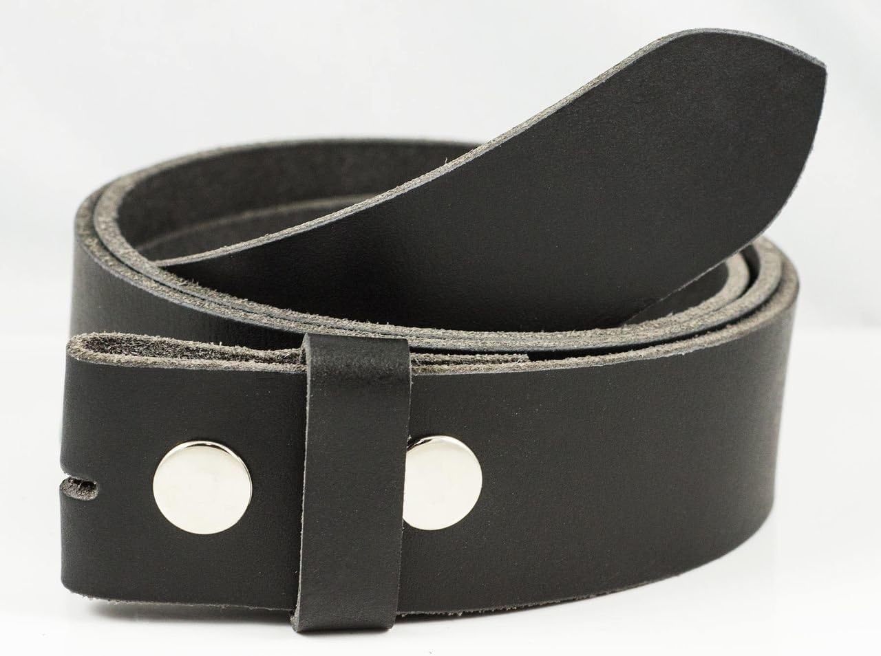 Full Grain Buffalo Solid Leather Belt - Black - TBS3201-001
