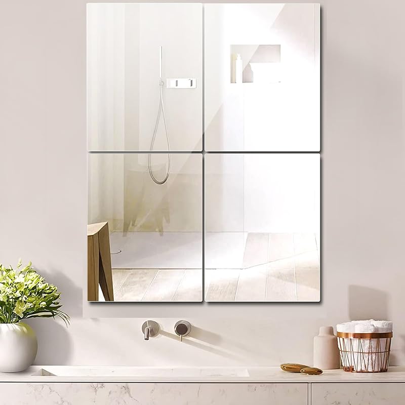Taiyeestar Öntapadós Tükörlap Szett 3 db - 40x30 cm Rugalmas Akril Tükörfólia Falra, Fürdőszobába, Ajtóra és Szekrényre