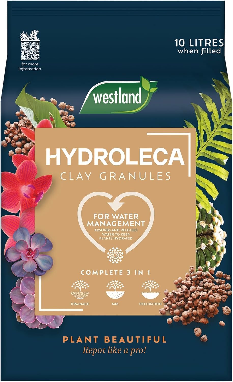 Westland Hydroleca Clay Granules 10L Lightweight Pebbles for Drainage