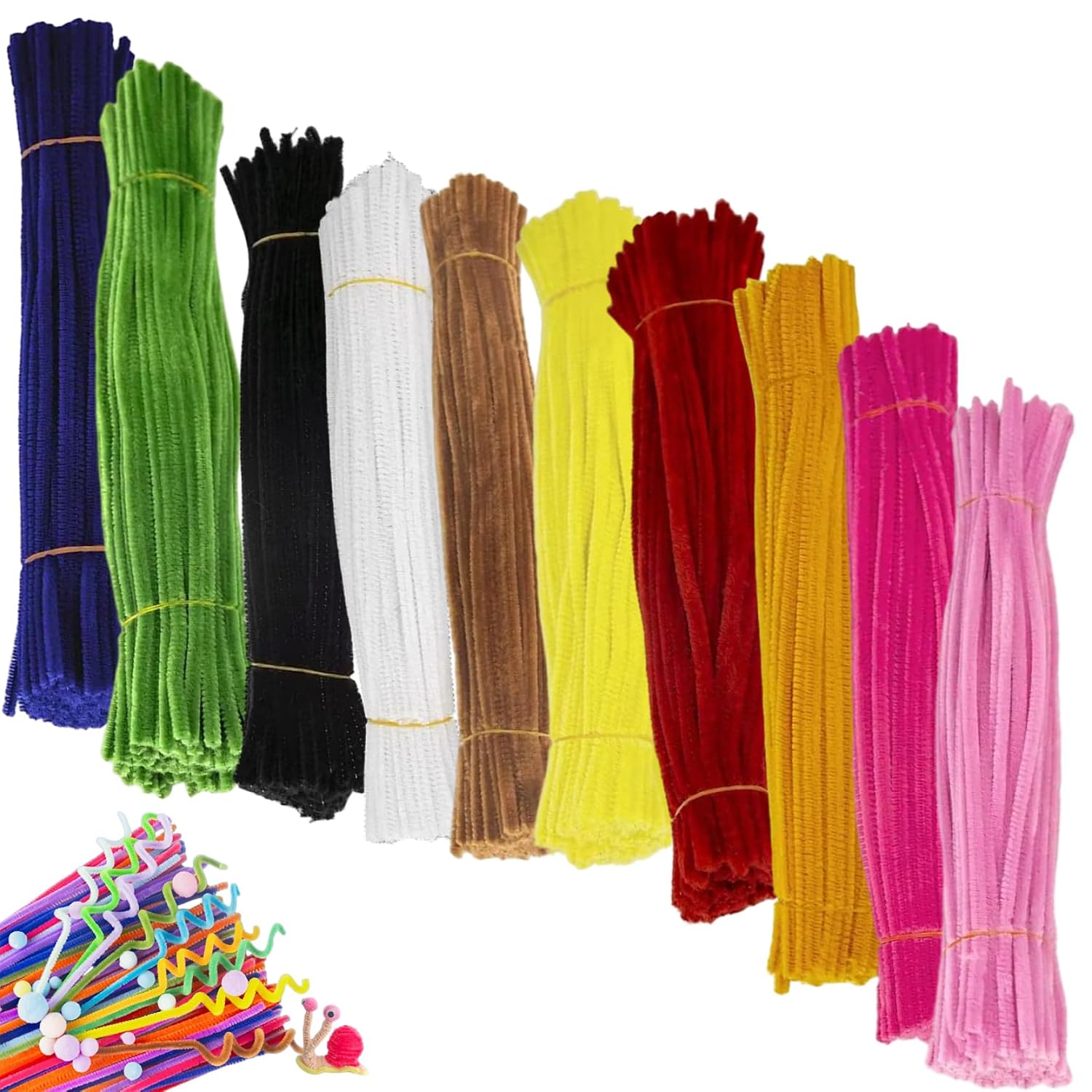 Pipe Cleaner Flower Kit, Pipe Cleaner Flower Kit, 1000PCS 10 Colors 12 inch Flexible Cleaners for Crafts DIY Projects Gifts