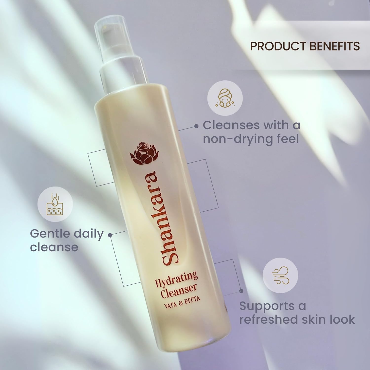 Shankara Rich Repair Hydrating Cleanser – Silky Ayurvedic Face Wash with Chamomile, Calendula & Ashwagandha – Non-Irritating Daily Cleanser for Dry & Sensitive Skin – Clean & Vegan (200ml)