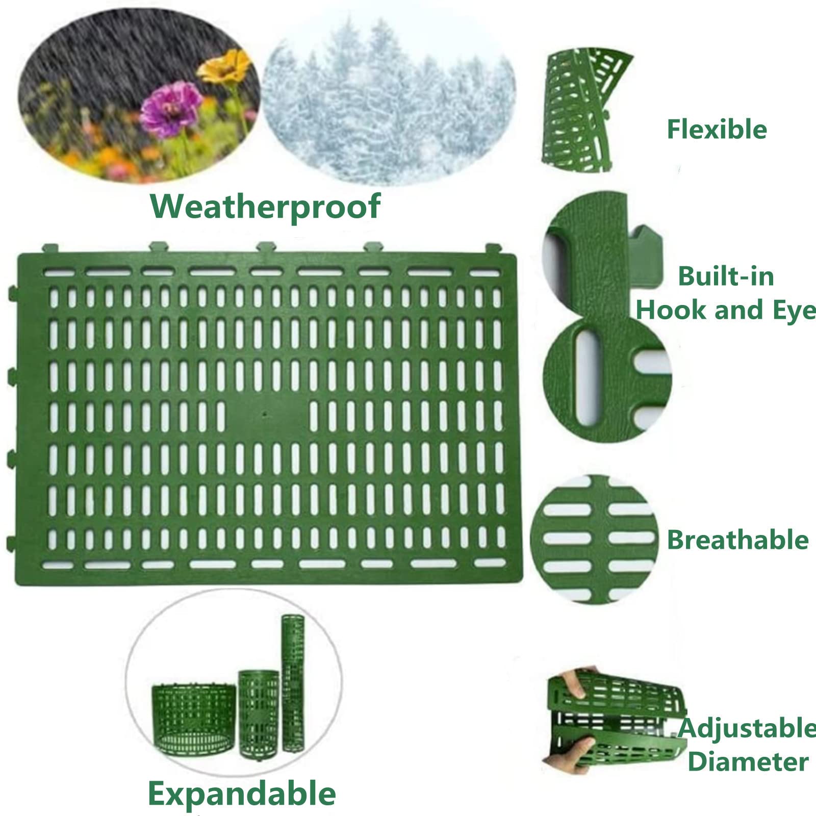 12 Protecteurs De Tronc D'arbre Réglables 37x25 Cm - Plastique Ventilé - Pour Arbres Et Plants - 3