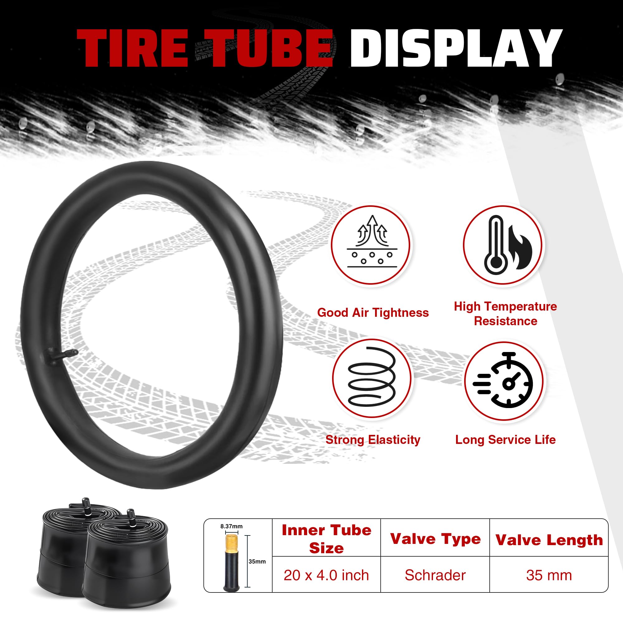 ZUKKA Fat Bike Tire 20/26 x 4,0 pollici Mountain Bike Tire Fat Tire 20/26 pollici Heavy Duty Deep Grooves Foldable Replacement All Terrain