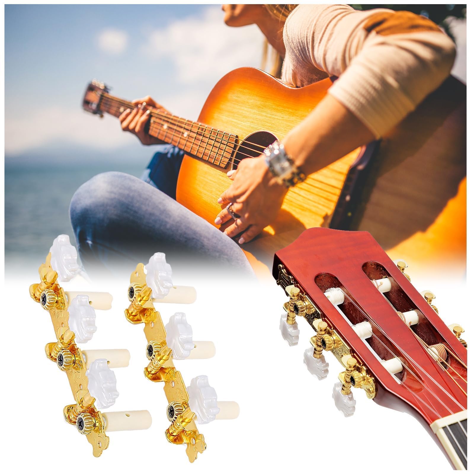 2 Pièces Mécaniques Pour Guitares Classiques, Accordage De Guitare Tuners, Cheville Guitare Tuning Pegs, Boutons De Cheville Guitare Tuning Pegs, Tuners Mécaniques (Forme De Nuage)